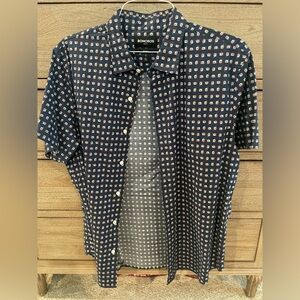 BONOBOS Athletic Fit Stretch Short Sleeve Button-Up Shirt Size Large